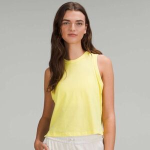 Lululemon Classic-Fit Cotton-Blend Tank Top in Neon Yellow Size 2